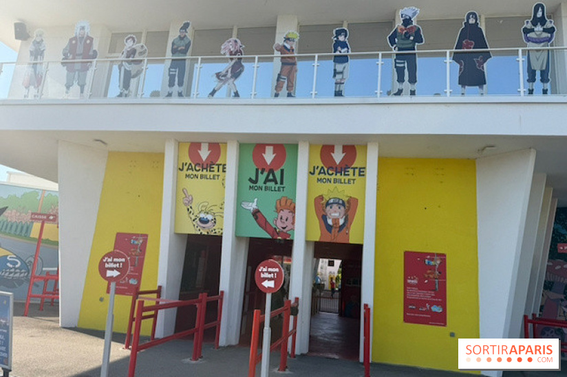 Les personnages de manga à l’entrée du Parc Spirou