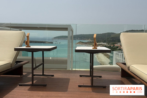 Villa Le Blanc Gran Meliá : bain de soleil du rooftop avec vue sur la baie