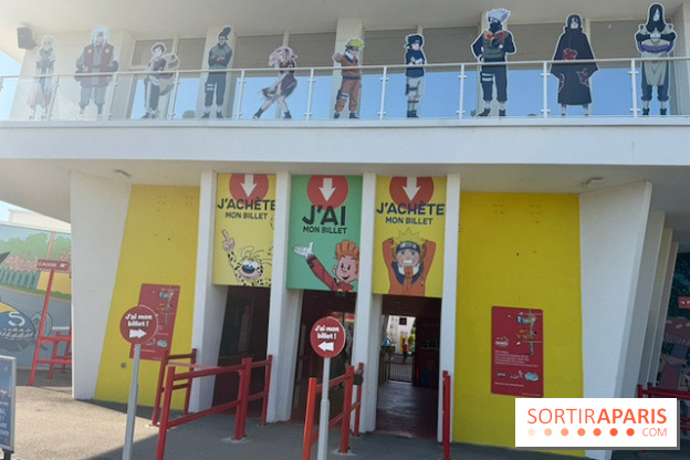 Les personnages de manga à l’entrée du Parc Spirou