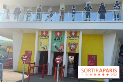 Les personnages de manga à l’entrée du Parc Spirou
