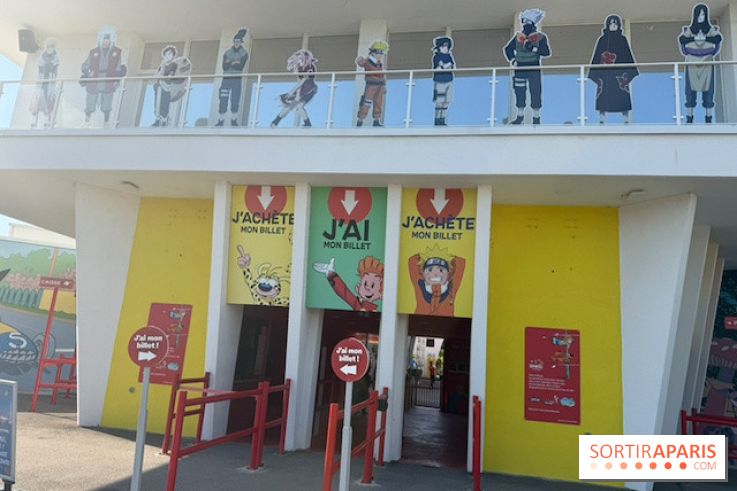 Les personnages de manga à l’entrée du Parc Spirou