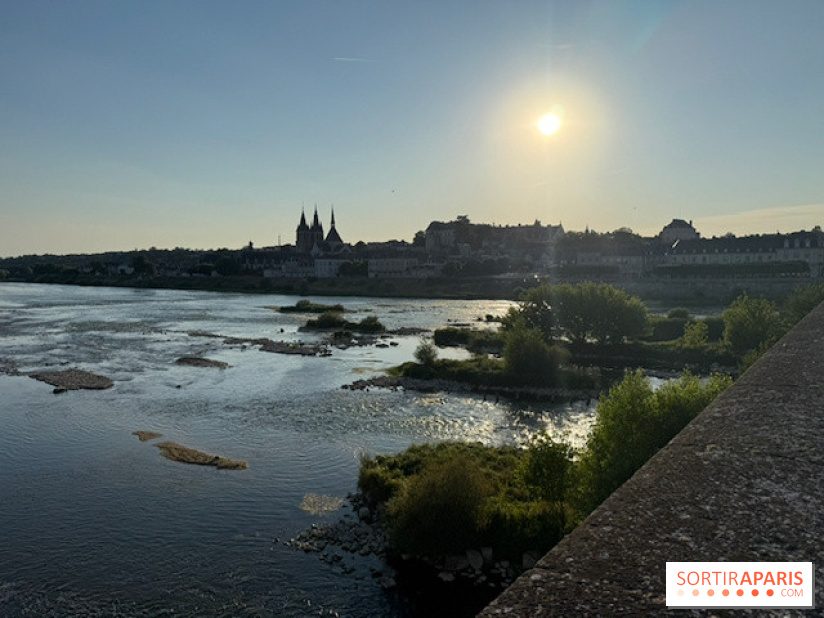 Vue sur Blois au coucher du soleil