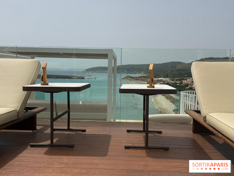 Villa Le Blanc Gran Meliá : bain de soleil du rooftop avec vue sur la baie