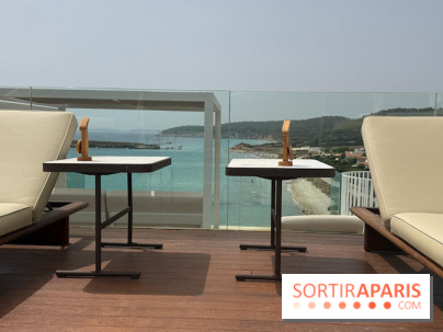 Villa Le Blanc Gran Meliá : bain de soleil du rooftop avec vue sur la baie