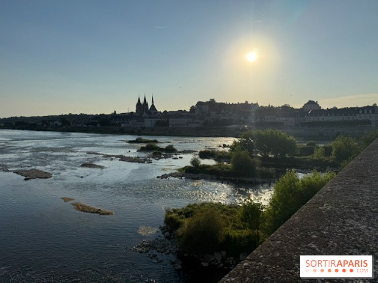Vue sur Blois au coucher du soleil