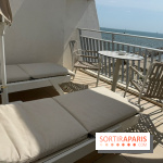 La terrasse de la suite avec transats