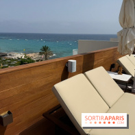 Villa Le Blanc Gran Meliá : bain de soleil du rooftop avec vue mer