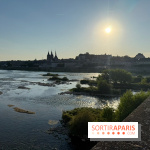 Vue sur Blois au coucher du soleil