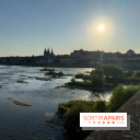 Vue sur Blois au coucher du soleil