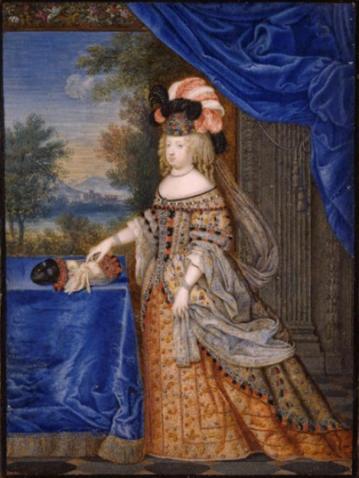 Joseph Werner, Marie-Thérèse en costume à la polonaise, 1663-1664, gouache sur vélin