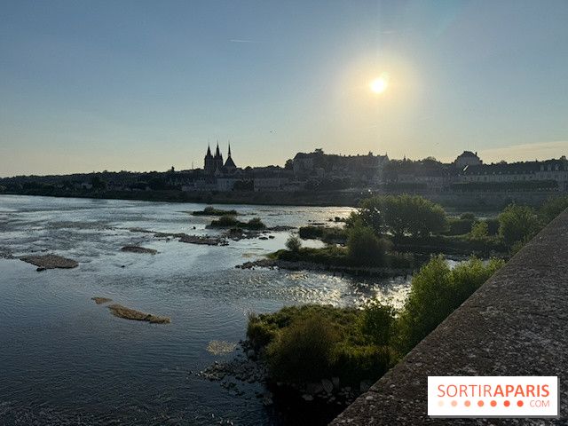 Vue sur Blois au coucher du soleil